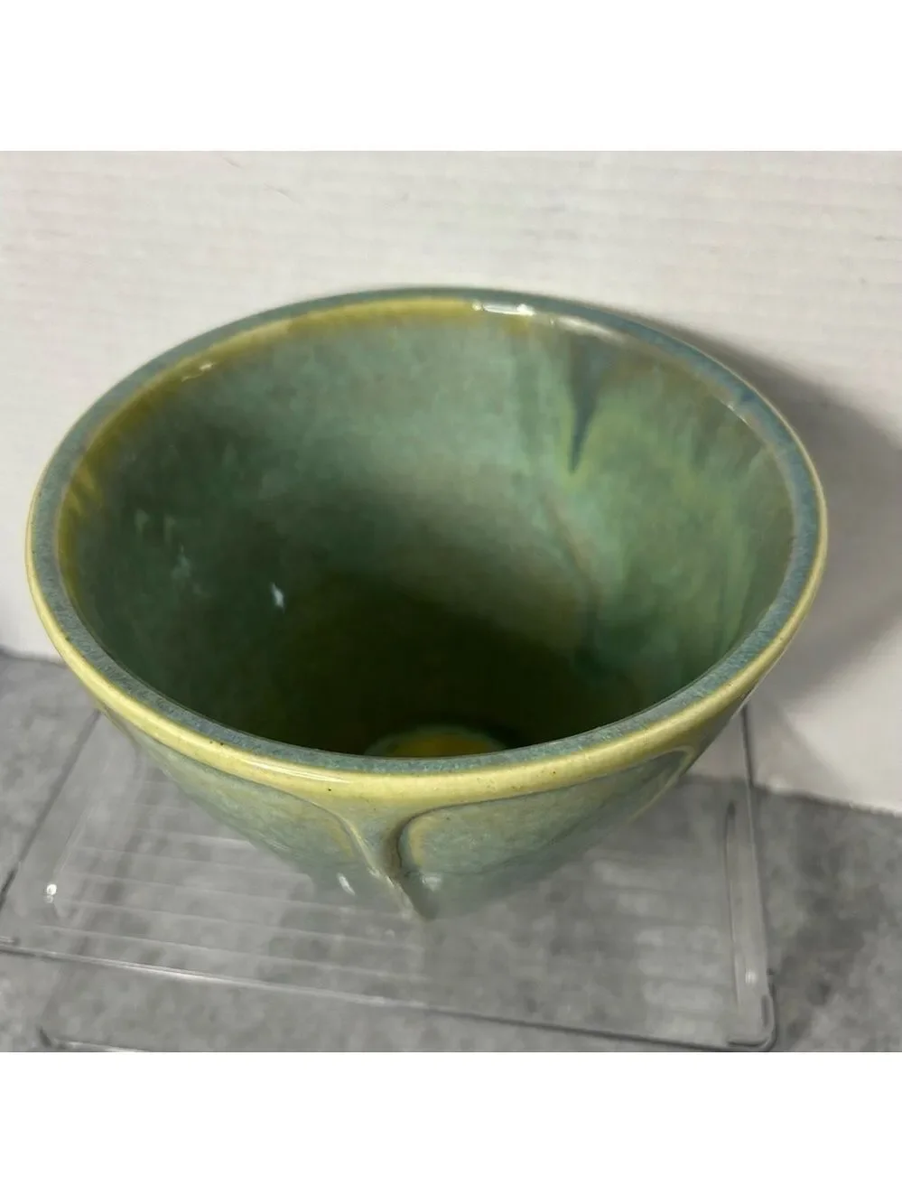 Crate and Barrel Ceramic Planter Green Made in Thailand 7x6” NWT